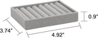 Frebeauty Small Jewelry Tray Set,Velvet Ring Organizer,Stackable Jewelry Organizer Tray,Mini Jewelry Drawer Organizer,4.92 x 3.74 x 0.9 Inches,7 Slots Ring Tray for Women(Set 2,Grey)