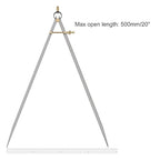 Spring Joint Caliper - [20 Inch] Carbon Steel Spring Divider Caliper with Brass Fulcrum for Metalworking Drawing Use, Flat Leg