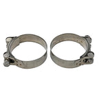 AKIHISA 122-130mm ID Range T-Bolt Hose Clamp,2 Pack 304 Stainless Steel Adjustable Heavy Duty Pipe Clamp 4.8 to 5.12 Inch
