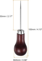 HARFINGTON Handwork Sewing Awl Single Gourd Awl Leather Punch Hole Tool with Wooden Handle Scratch for Broken Wire Make Mark Drilling Stitching Repair and DIY Handmade, Red-Brown
