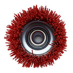 BHA 4" Abrasive Filament Nylon Bristle Cup Brush, 5/8-11 Threat Arbor - Red (120 Grit)