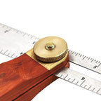 Sliding T-Bevel Gauge, T Bevel Angle Finder with Wooden Handle, Woodworking Measurements Ruler with Locking Mechanism and Dual Scales for Carpenter