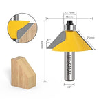 WSOOX 5PCS Chamfer Router Bits with 1/2" Shank Bevel Edge Forming Router bits (11.25°,15°,22.5°,30°,45°.)