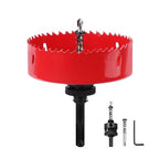 4-1/4 inch / 108mm Hole Saw with 1 pc SDS Plus Arbor and 1 pc Hex Shank Arbor, HSS Bi-Metal Hole Drilling Cutter for Wood Boards Plastic and Thin Metal (4-1/4 inch / 108mm)