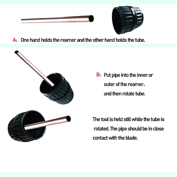 Inner-Outer Reamer,Pipe and Tubing Reamer,Tube Deburring Reamer, Tubing Chamfer Tool 3/16 to 1-5/8inch in Diameter for Copper PVC Pipe and Soft Steel Tubing