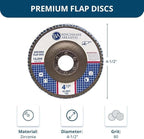 Benchmark Abrasives 4.5" x 7/8" Premium Zirconia T29 Angled Flap Discs 4 1/2 for Angle Grinder, Sanding Discs, Finishing, Rust, Stock Removal- Grinding Wheels 4 1/2 Inch (10 Pack) - 80 Grit