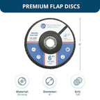 Benchmark Abrasives 6" x 7/8" Premium High Density Jumbo Zirconia Type 27 Flap Discs for Angle Grinder, 6 Inch Sanding Discs, Finishing, Deburring, Rust Removal - (10 Pack) 120 Grit