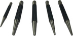Set of 5 Round Head Center Punches for Metal and Woodworking – High-Quality Hand Tools