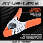 HORUSDY 12-Piece 6" inch Spring Clamp, Heavy Duty Spring Metal Spring Clamps, 2.5"-inch Jaw opening (12-Piece)