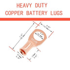 8Pcs 8 AWG 3/8" Stud and 8Pcs 8 AWG 5/16" Stud Heavy Duty Copper Wire Lugs with 16Pcs Heat Shrink Tubing 8 Gauge Ring Terminals 8 AWG Battery Cable Ends Bare Copper Eyelets