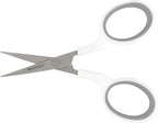 Westcott 4" Embroidery Scissors with Straight Titanium-Bonded Blades for Crafting, Sewing & More (White/Gray)
