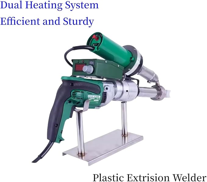 1600W Hand Extrusion Welder Gun Plastic Handheld Extruder Dual Heating System Welding Gun PP HDPE LDPE Pipe Welding Machine (220V Extruder)