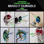 14FT Fiberglass Running Electrical Wire Glow Rods Wire Pulling with 8 Different Attachments, Fish Rods Electrical Kit and Fish Tape Wire Puller