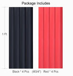 8 FT Diameter 3/4 Inch 3:1 Heat Shrink Tubing Dual Wall Adhesive Lined Marine Grade Electrical Cable Heat-Shrink Insulation Wrap Tube(Black-4Ft, Red-4Ft)