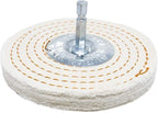 Benchmark Abrasives 4" Cotton Spiral Buffing Polishing Wheel for Bench Grinder with 1/4" Mandrel, for Polishing Finishing Smoothing on Aluminum, Stainless Steel (Cotton Spiral)
