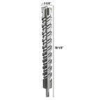 CSOOM SDS Plus Rotary Hammer Drill Bit 1-1/4"x18.11", Professional Concrete Drill Bit for Concrete, Brick, Stone and Cement Walls
