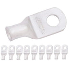 SELTERM 10pcs 6 AWG-1/4 Stud (Wide Pad) Tinned Copper Wire Lugs,Heavy Duty Battery Cable Ends,6 Gauge Ring Terminals,UL Battery Lugs Marine Grade Copper Eyelets Electrical Battery Terminal Connectors