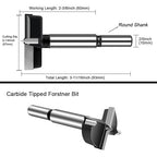 ASNOMY 2-1/4 Inch Forstner Drill Bit, Carbide Tipped Forstner Bit for Hard Wood, Wood Drilling Hole Saw Set Woodworking Hinge Cutter Tool Kits for Wood Plastic Plywood
