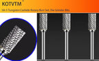 Carbide Burr Set 1/4" Shank SA-5 Die Grinder Bits Tungsten Double Cut Burr Bits (1/2" Cutter Dia X 1" Cutter Length) for Die Grinder Kits Metal Grinding Drilling Polishing (3pcs)