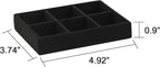 Frebeauty Small Jewelry Tray Set,Stackable Velvet Jewelry Organizer Tray,Mini Jewelry Drawer Organizer,Drawer Inserts,4.92 x 3.74 x 0.9 Inches,Earring Organizer for Women(Set 4,Black)