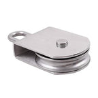 Rocaris M100 Lifting Single Pulley Roller Loading 3300Ibs, 304 Stainless Steel Heavy Duty Single Wheel Swivel Lifting Rope Pulley Block