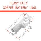 8Pcs 2 AWG 3/8" Stud and 8Pcs 2 AWG 5/16" Stud Heavy Duty Tinned Copper Wire Lugs with 16Pcs Heat Shrink Tubing Ring Terminals 2 awg Battery Cable Ends Bare Copper Eyelets