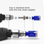 SHDIATOOL Diamond Tile Drill Bits Kit 10pcs, Porcelain Hole Saw Sets, Core Bits Cutter for Drilling Ceramic Marble Granite (20/25/35/50/75/100/2"/SDS/HEX/4.5”)