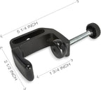 Universal C-Clamp Aluminum Support Clamp Desktop Mount Holder Stand with 1/4" and 3/8" Thread Black(2 Pcs)
