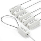 Tamper Proof Security Cable Tags for Truck Trailer Pull-Tite Metal Shipping Seals Numbered Padlock Seals for Container(Pack of 500 pcs, White)