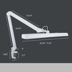 Neatfi (New Model) XL 2,500 Lumens LED Task Lamp with Clamp, 5 Light Modes, 3000-6000K Correlated Color Temperature, 30W, Dimmable, 324 Pcs SMD LED, Desk Light for Home, Office (CCT, White)