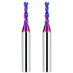 2PCS Downcut Spiral Router Bit 1/4 Inch Shank 1/8 Inch Cutting Diameter 1/2 Inch Cutting Length with Extra Long Life Coating CNC Router Bits End Mill for Wood Cutting, Slot Mortise, Engraving