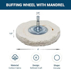 Benchmark Abrasives 4" Flannel Cushion Sewn Buffing Polishing Wheel for Bench Grinder with 1/4" Mandrel, for Polishing Finishing Smoothing on Aluminum, Stainless Steel (Flannel Cushion)