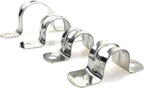 100 Pcs 1/4inch Rigid Pipe Strap,Two Hole Stainless Steel Strap U Bracket, Widened Tube Strap Tension Clip Assortment Kit Heavy Duty Pipe Clamp for Pipe Fixing（16mm）