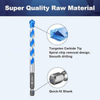 Carbide Drill Bit Set - Dry Drill Bit Set for Masonry, Concrete, Bricks, Wood, Plastic etc(6 * 4/8 * 2/10 * 2/12 * 2MM Quick-fit Shank)