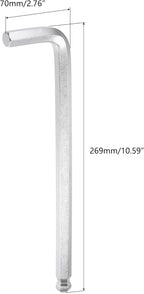 TOP-VIGOR 1Pc 14mm Ball End Hex Key Wrench, L Shaped Long Arm Allen Wrench for Household DIY, Professional Machine Repairing, CR-V