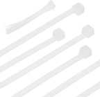 PATIKIL Cable Zip Ties 12 Inch, 100 Pcs Self-Locking Nylon Wire Tie Wraps Heavy Duty Cord Management with 50 lbs Tensile Strength for Indoor and Outdoor, White (0.1" W)