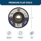 Benchmark Abrasives 4.5" Premium Zirconia Type 27 Flat Flap Discs Grinding Wheels for Sanding Stock Rust Removal Finishing Grinding Deburring Stainless Steel, 7/8" Arbor (100 Pack) - 40 Grit
