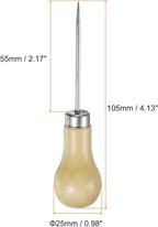 HARFINGTON Handwork Sewing Awl Single Gourd Awl Leather Punch Hole Tool with Wooden Handle Scratch for Broken Wire Make Mark Drilling Stitching Repair and DIY Handmade, Log Color