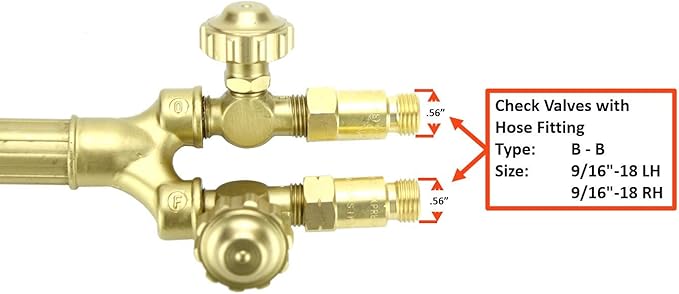 SÜA - Heavy Duty Oxy-Fuel Torch Replacement for Victor with Check Valves + Cutting Tip + Welding Tip (Acetylene)