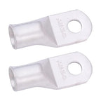 SELTERM 2pcs 4/0 AWG 3/8" Stud Tinned Copper Wire Lugs, Battery Lugs, Ring Terminals, Battery Cable Ends, 0000 Gauge Ring Terminal Connectors, UL Marine Grade Electrical Battery Terminal Connectors