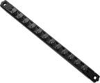 Magnetic Socket Organizer, 1-Piece Heavty Duty ABS Socket Holder, Socket Rail for Tool Box, Premium Quality 360° Swivel Socket Rack with 12 Clips for 1/2-Inch(Black)