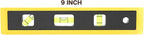 Mayes 10791 Torpedo Level 9", Compact Level Tool for Curved and Flat Surfaces, 3 High-Visibility Small Level Vials with V-Groove Edge, Leveling Tool Made in USA