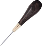WUTA Round Shape Stitching Awl Ebony Blackwood Handle Leather Craft Sewing Awl Handmade Sewing Tools DIY Stitcher Taper,Round 1pcs