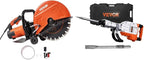 VEVOR Electric Concrete Saw, 14 in Circular Saw Cutter with 5 in Cutting Depth, Wet/Dry Disk & Demolition Jack Hammer, 3500W Jack Hammer Concrete Breaker 1900 BPM Heavy Duty Electric Jack