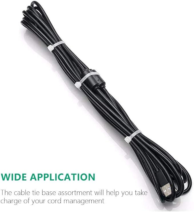 1000pcs Nylon Zip Ties, 3 Inch White Zip Cable Ties, Self Locking Cable Ties, 6/6 nylon, Heavy Duty, 50 lb tensile strength, for Indoor and Outdoor