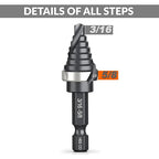 THINKWORK M35 Cobalt Spiral Flute Step Drill Bit, Single Size HSS Step Bit 5/8", Small Size EDC 1/4" Shank Step Bits for Metal, Carbon Steel, Stainless Steel, Wood, Plastic