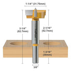 FivePears Forstner Drill Bit 3/8 inch Shank, 1-1/4 inch Cutting Diameter, Carbide Tipped Wood Hole Saw Auger Opener, Hole Opener Hinge Hole Cutter for Woodworking, Plastic, Plywood Products