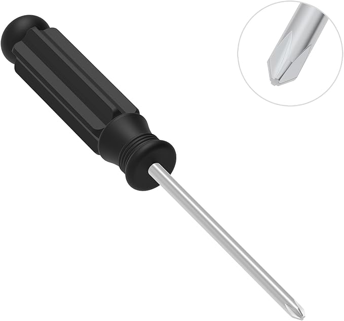 5PCS Mini Phillips Screwdriver, 2.5mm Cross Head with Black Non-slip Handle for Small Appliances, 3.62"(92mm) Total Length, Non-magnetic