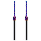 2PCS 1/4 Inch Shank 1/8 Inch Dia Downcut Spiral Router Bit - 1 Inch Cutting Length 3 Inch Overall Length| CNC Router Bits for Woodworking, Mortising, and Engraving