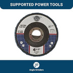 Benchmark Abrasives 4.5" Premium Zirconia Type 27 Flat Flap Discs Grinding Wheels for Sanding Stock Rust Removal Finishing Grinding Deburring Stainless Steel, 7/8" Arbor (100 Pack) - 40 Grit